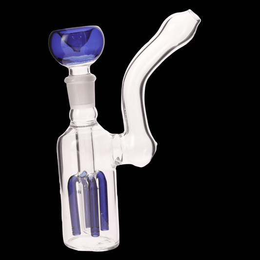 19cm Glass Bubbler Bong with 4-Arm Percolator – Smooth Cooling Hits