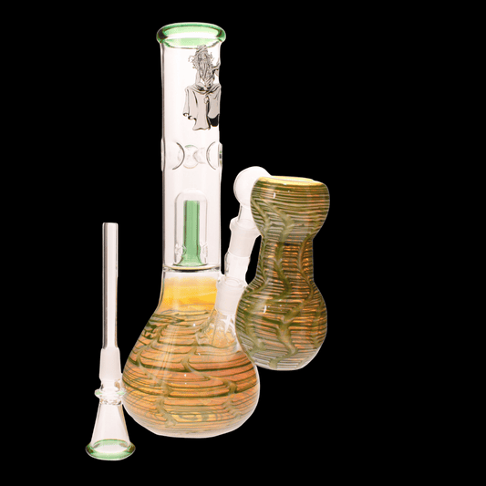 Amber Swirl Percolator Bong