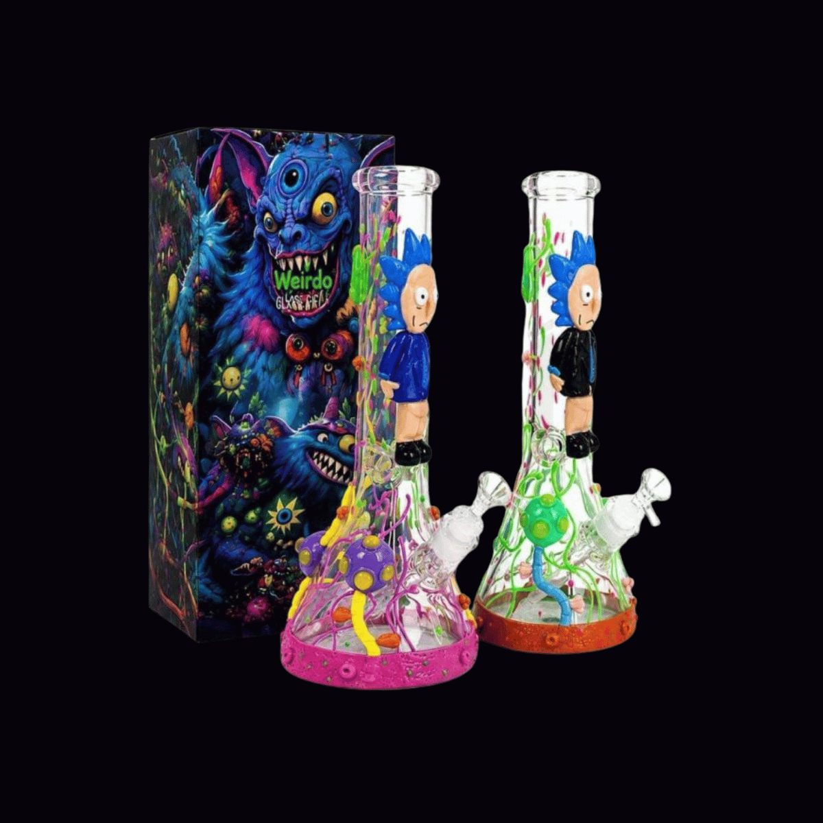 Rick and Morty 3D Glass Beaker Bong – 34cm
