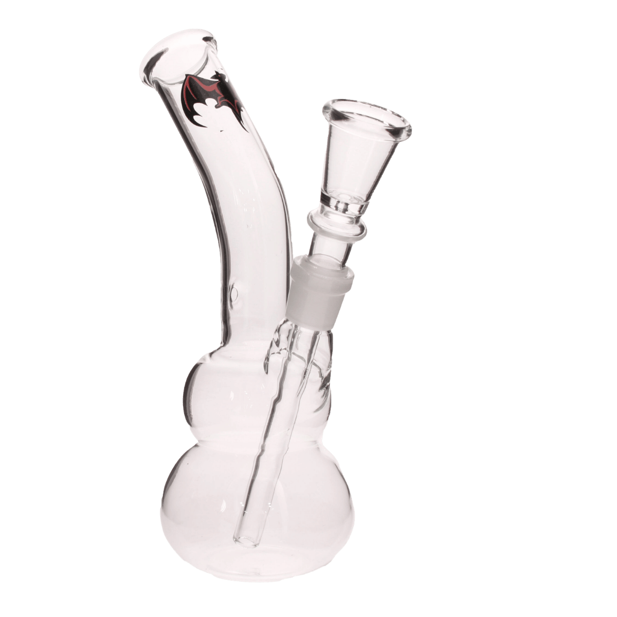The Angled Flow Glass Bong — Double Bubble Chamber (18cm)