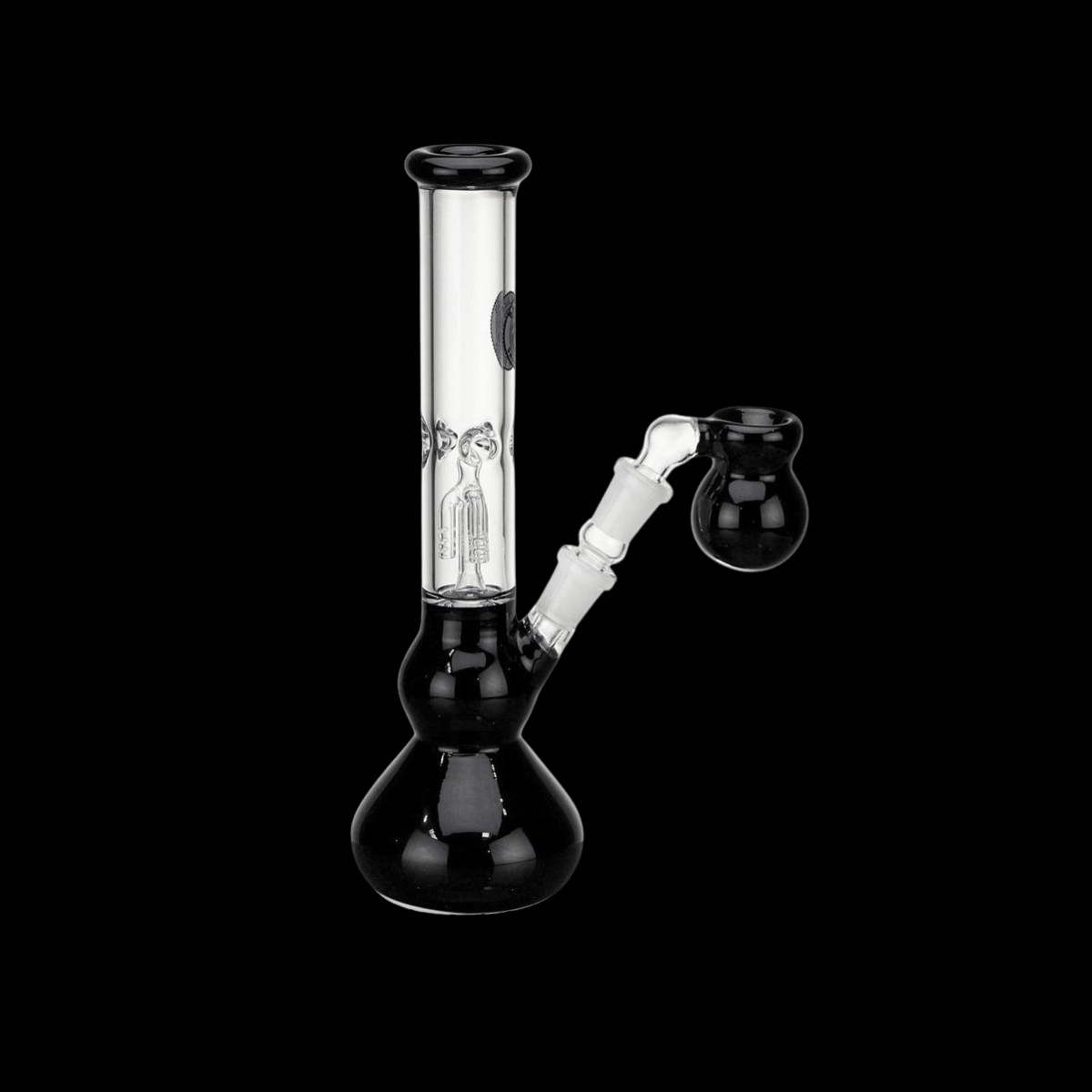 Monaco black glass ice bong with triple tree percolator and ash catcher