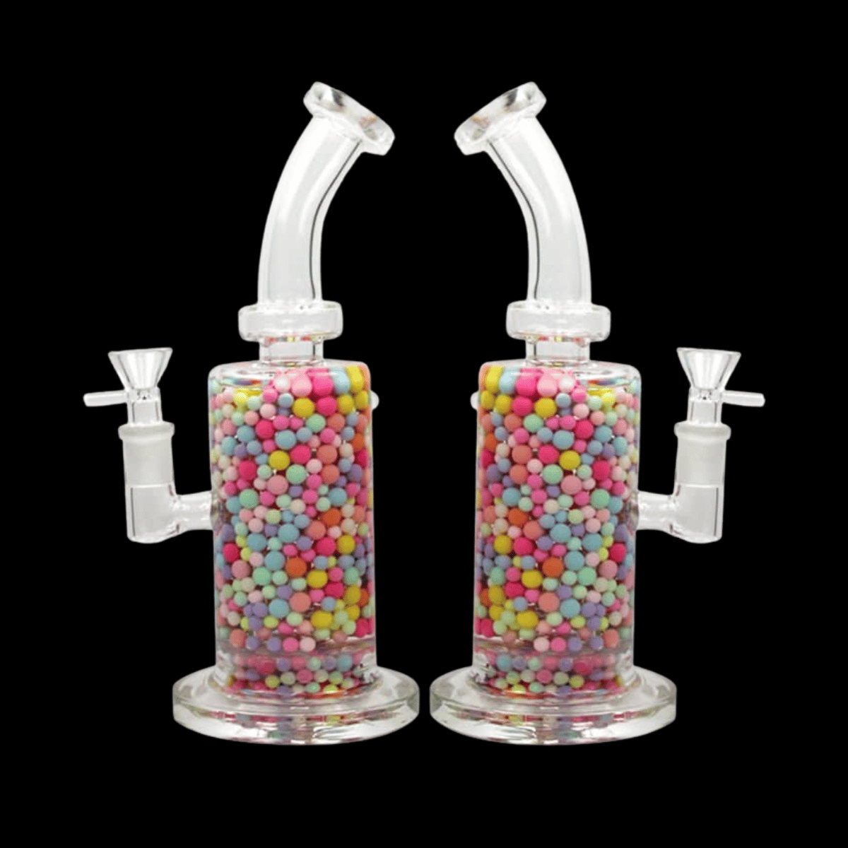 Candy-sprinkles glass bong – 25.5 cm, 830 g, colours vary