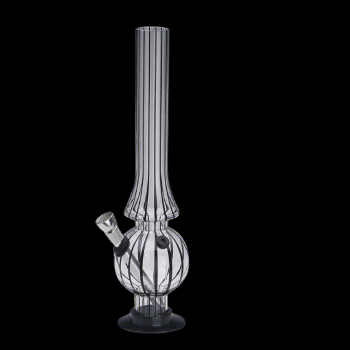 Candy Stripe Acrylic Bong – 26cm lightweight acrylic bong with striped design and removable base