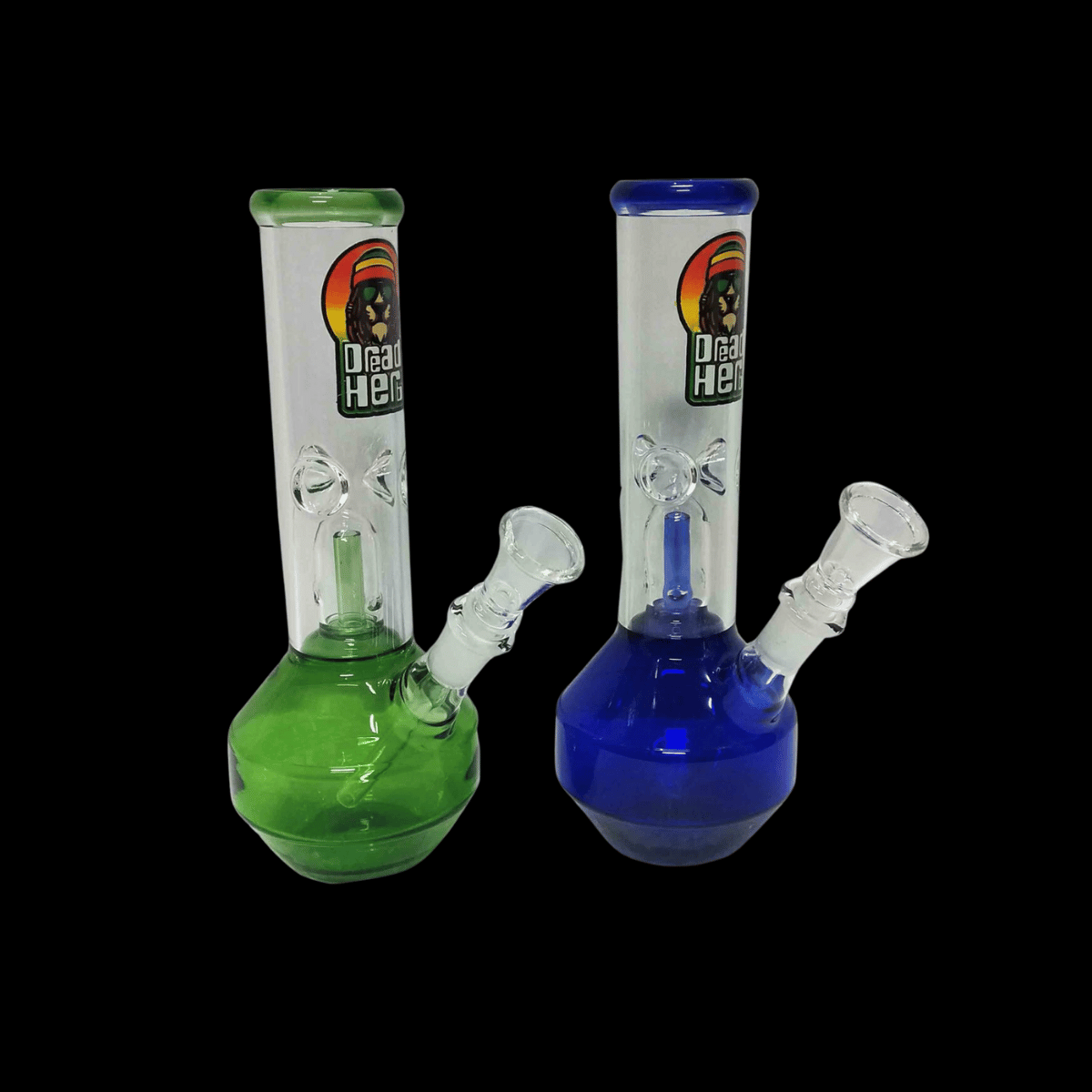 Chill Hit Ice Percolator Bong – 20cm compact glass bong with ice kink and percolator, assorted mixed colours