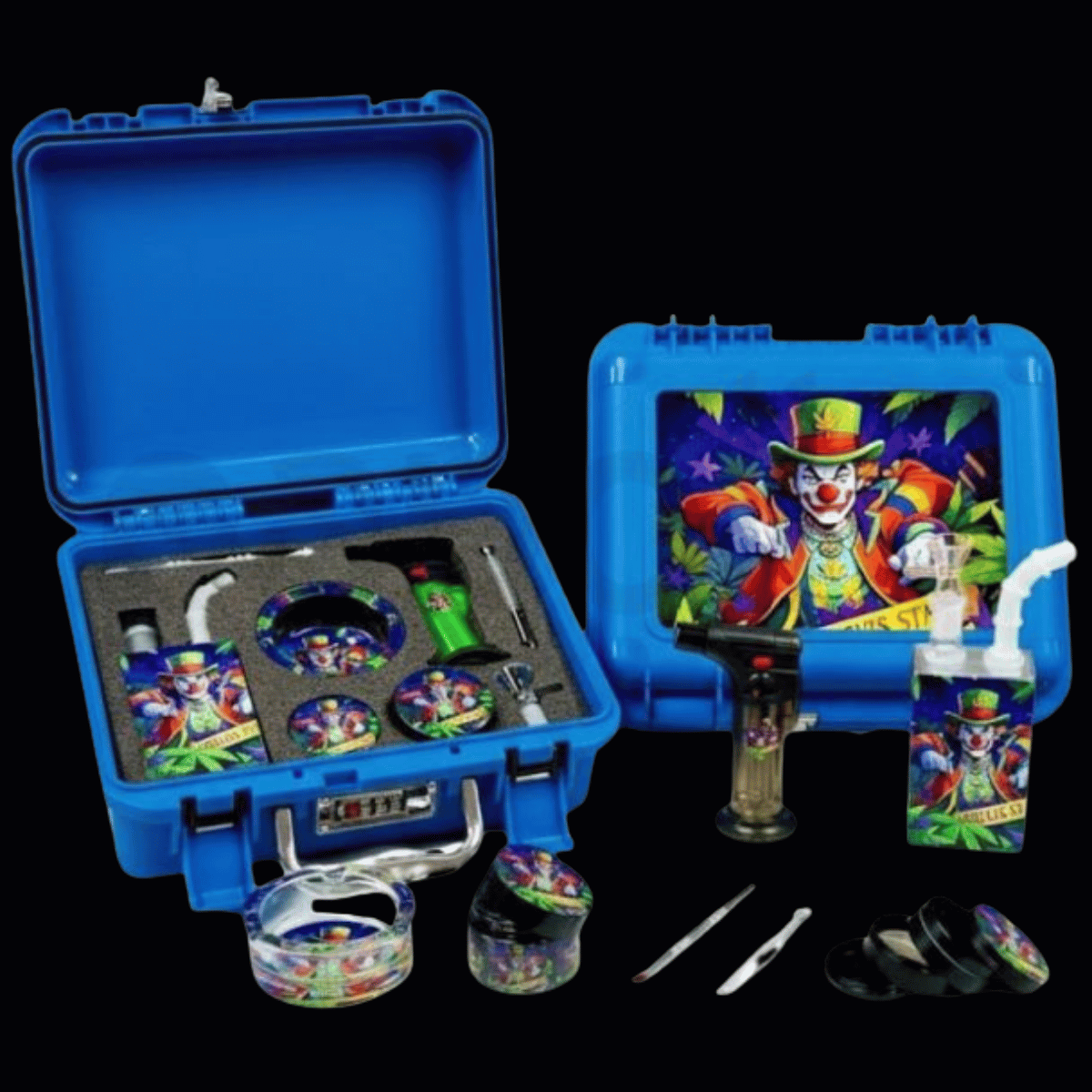 Midnight Circus Bong Gift Set — Hard Case 8-Piece Smoking Kit