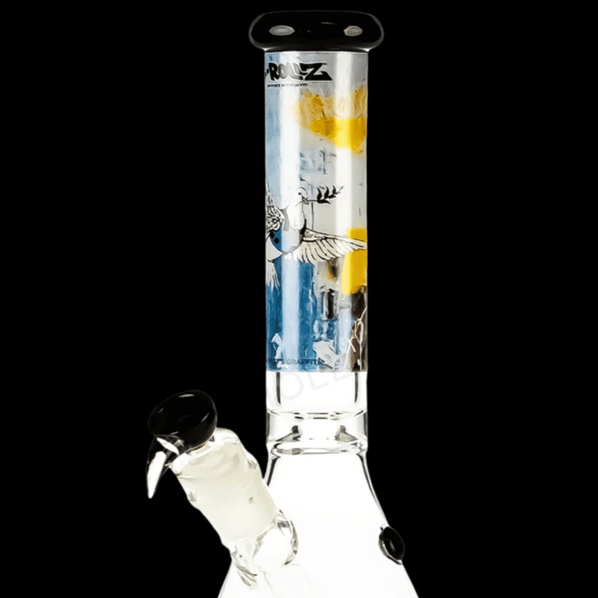 CLose up view of Armoured Dove glass bong