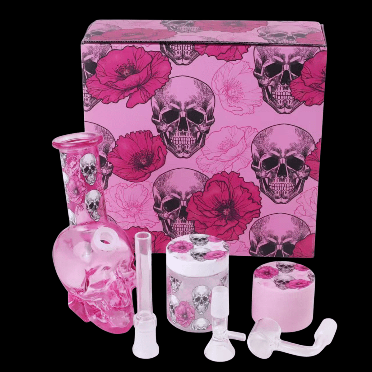 Skull Glass Bong Gift Set
