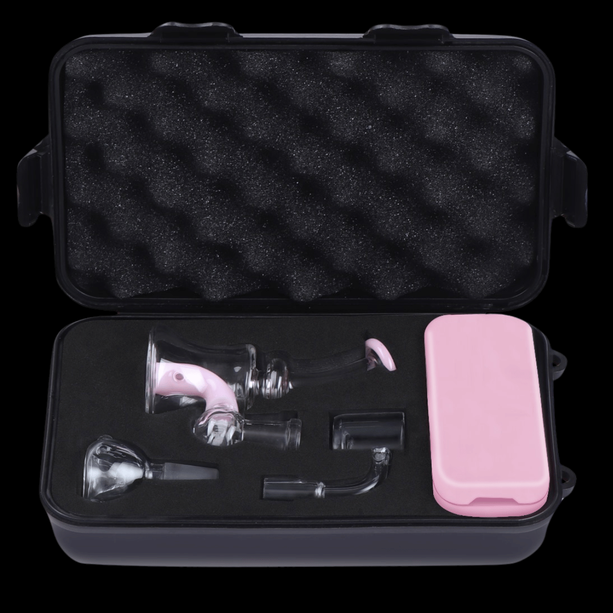 Pink Dab Rig Gift Set — 11cm Glass Chugger & Crush-Proof Case