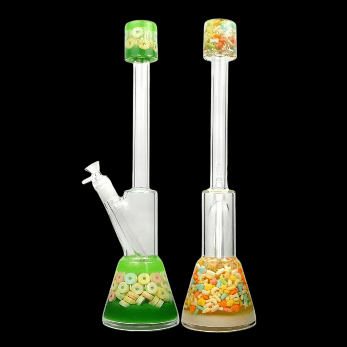 Extra-tall candy glass bong – 44 cm, ~1.18 kg, beaker base, colours vary