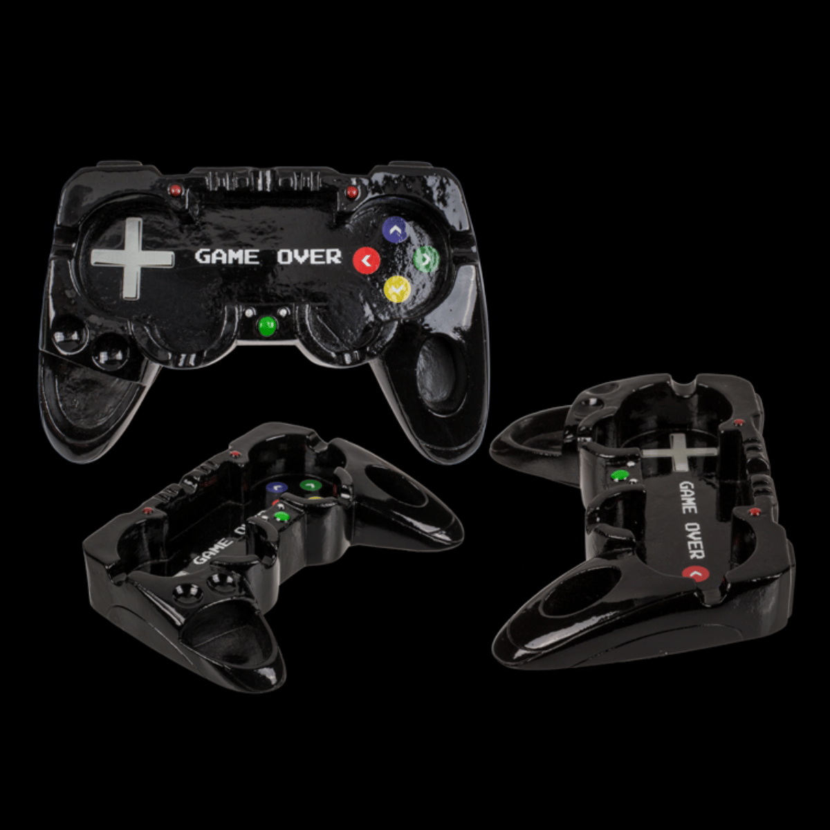 Gamer resin controller ashtray with realistic console design and coloured buttons