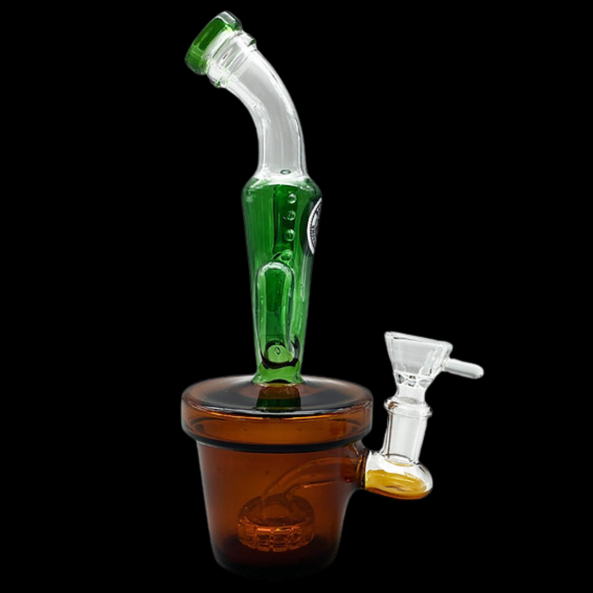 Close-up of the cactus percolator inside the bong for optimal filtration.