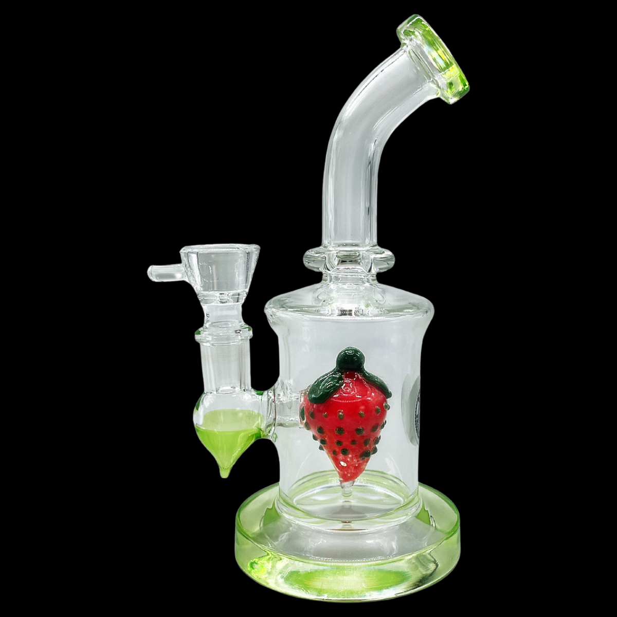 Glass Strawberry Percolator Bong showcasing its unique strawberry-shaped design.
