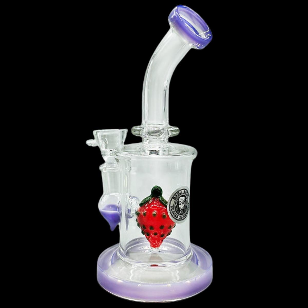 Close-up of the strawberry percolator for advanced smoke filtration.
