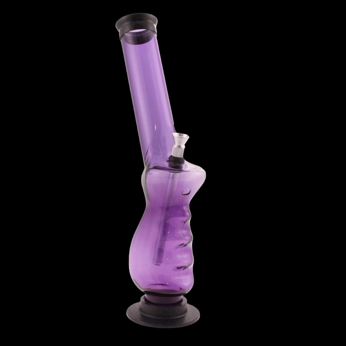 Grip Moulded Acrylic Bong – 32cm purple acrylic bong with ergonomic moulded grip and detachable base
