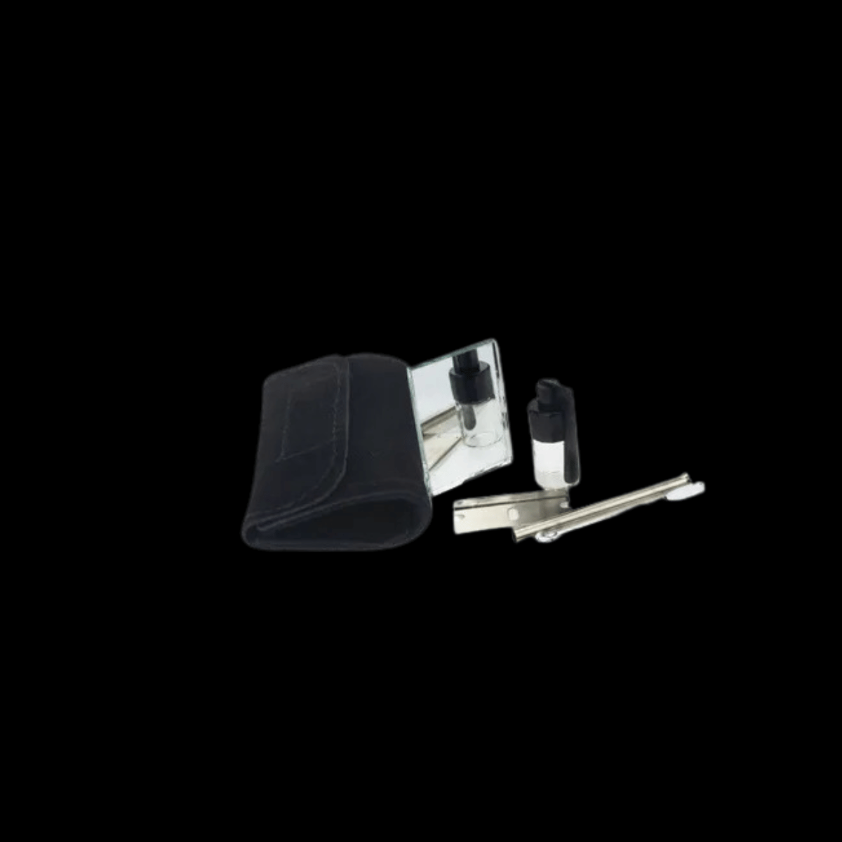 Large Black 5-Piece Snuff Kit