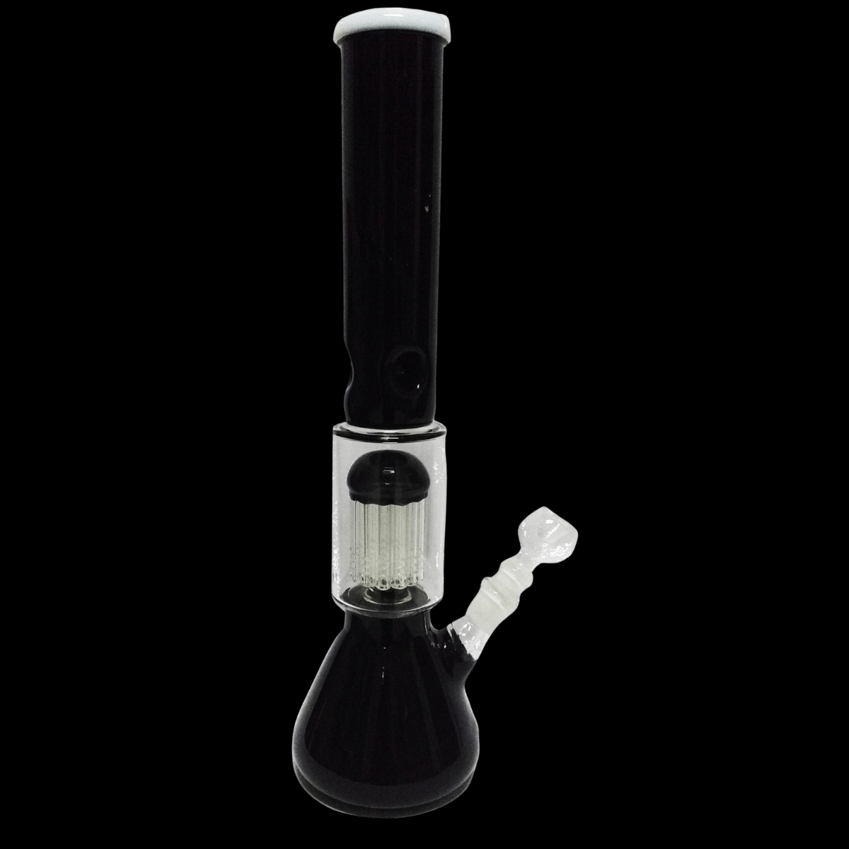 Black Globe 12-arm percolator glass bong – 45.5 cm tall, 800 g, bold black finish