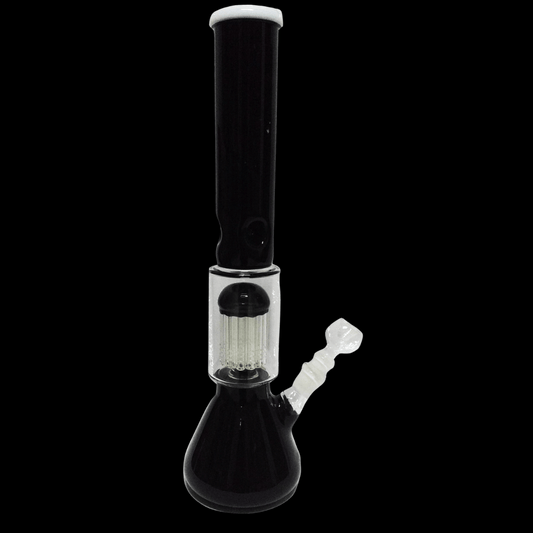 Black Globe 12-arm percolator glass bong – 45.5 cm tall, 800 g, bold black finish