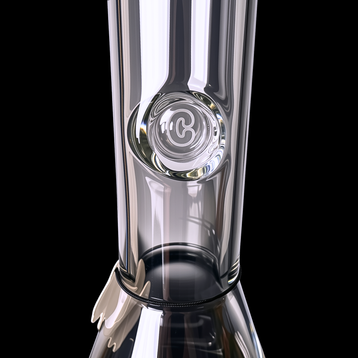 1. Close-up of embossed Chongz logo on Phat Tony glass bong