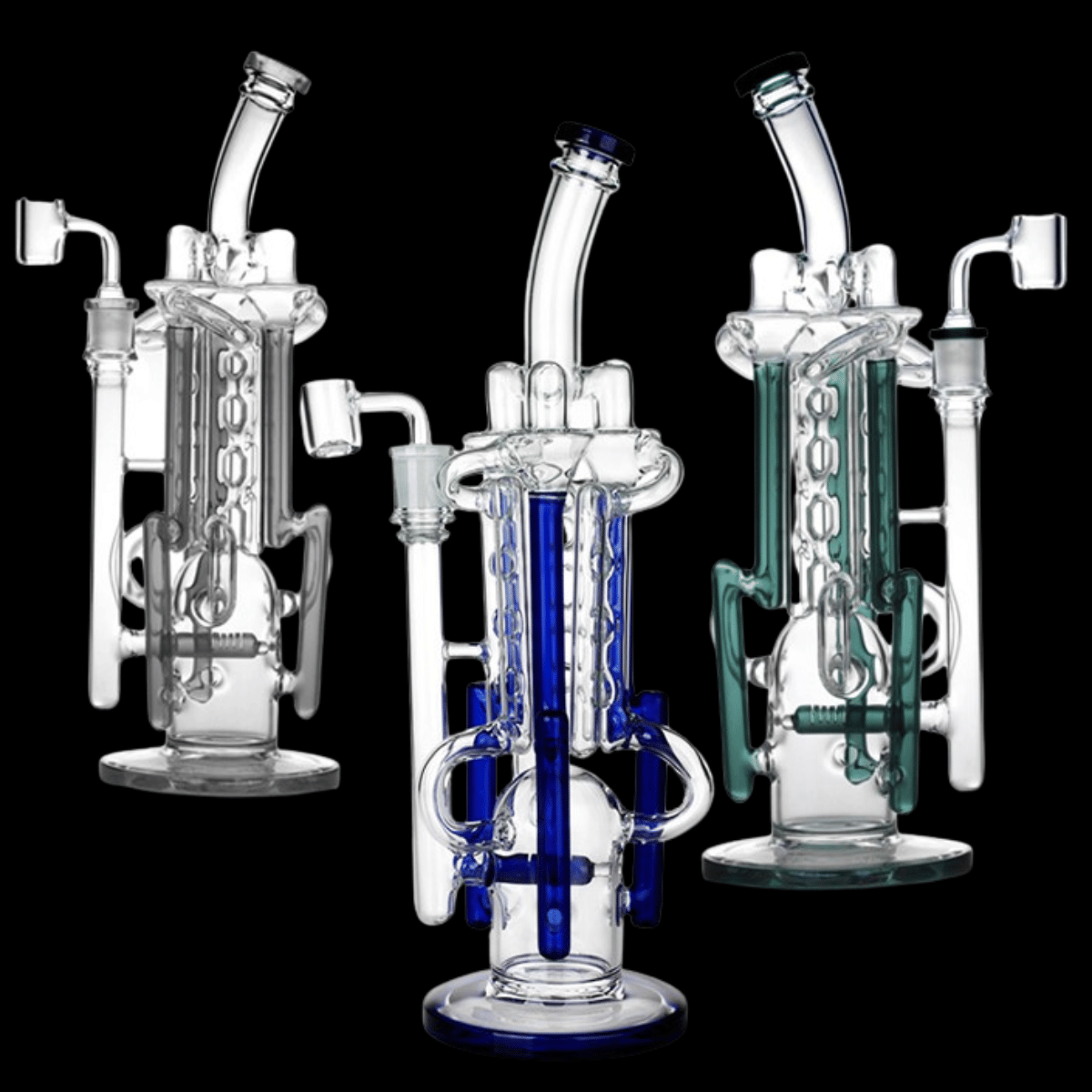 The Phoenix Recycler Glass Rig — 9 Arm Perc Edition (24cm)