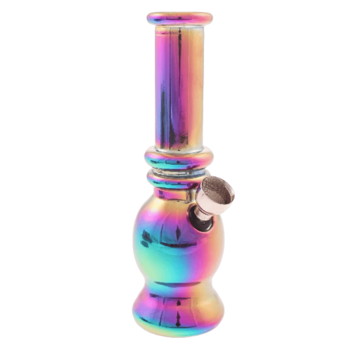 The Prism Bubble Glass Bong — Iridescent Finish (16cm)