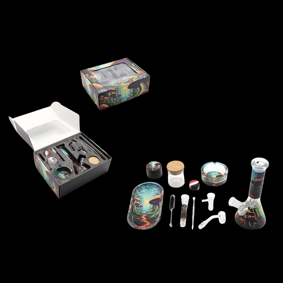 The Shroom Complete Setup Kit — Boxed Glass Bong Bundle