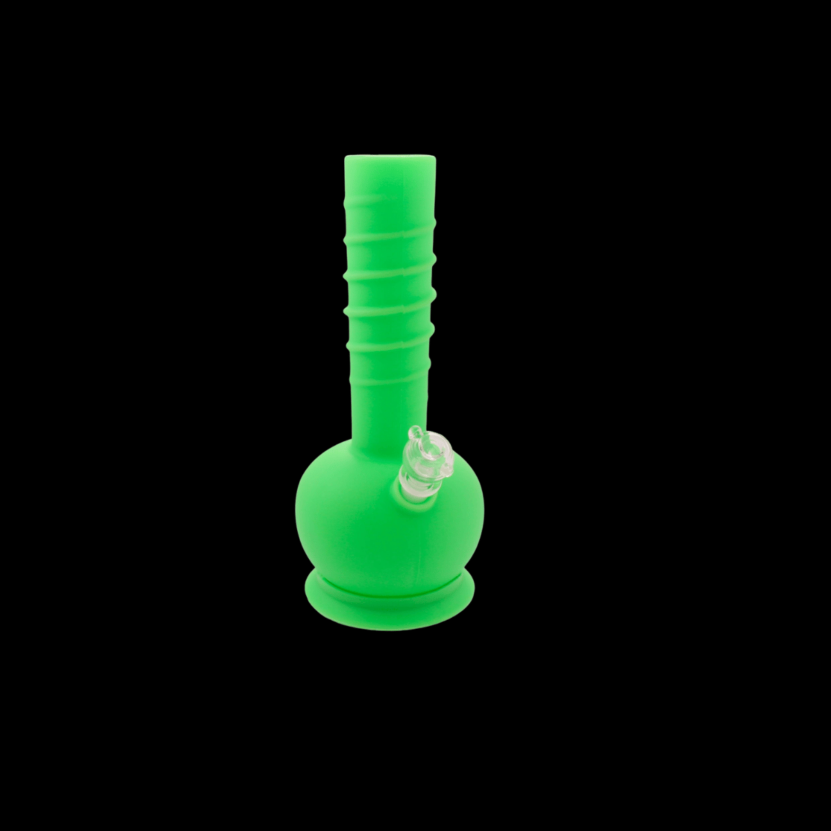 Glow-in-the-dark silicone round-base bong – 30 cm, 534 g (green)