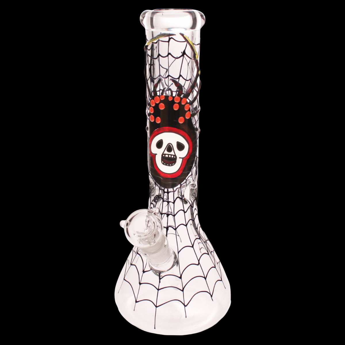 The Spider Skull Glass Bong — Hand Painted Beaker Edition (33cm)