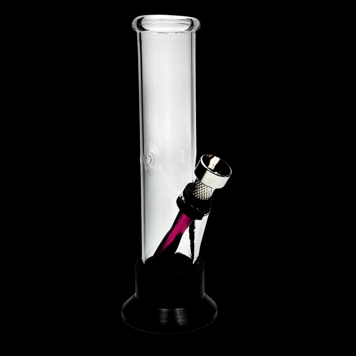 Mini Straight Glass Bong — 16cm Rubber Base