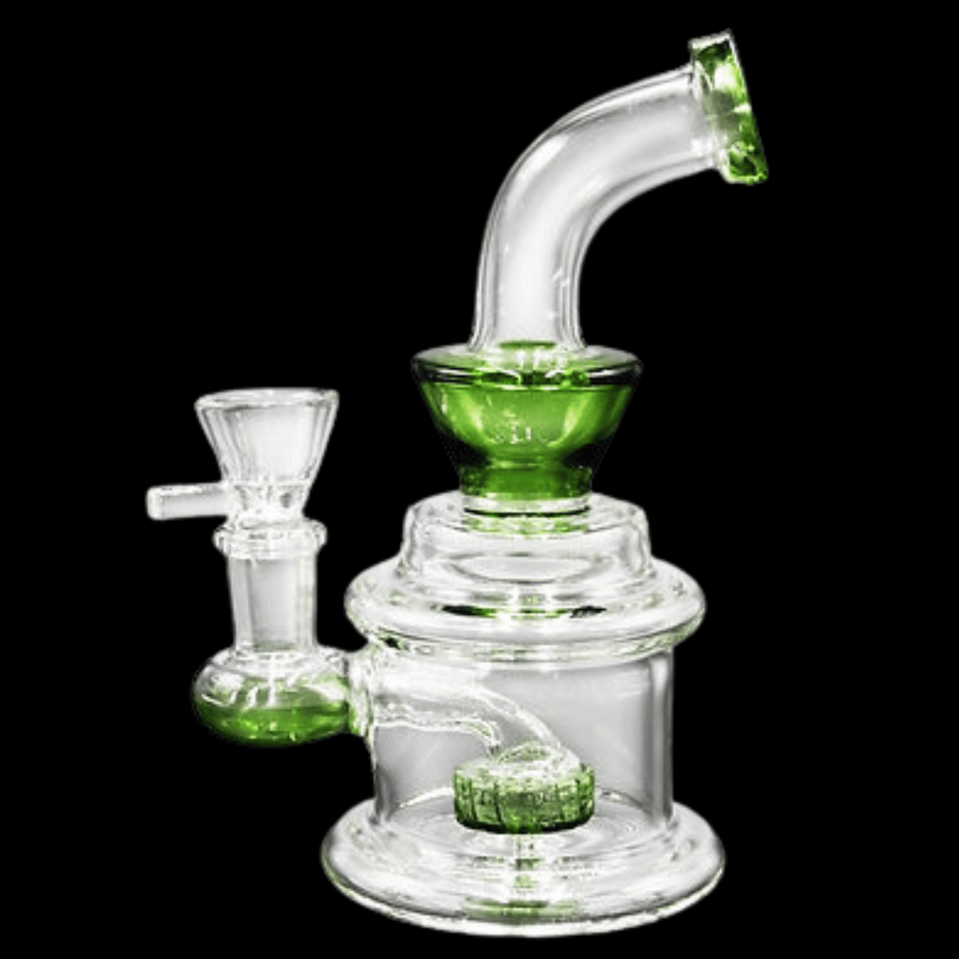 Borosilicate glass bong with built-in percolator and stable round base