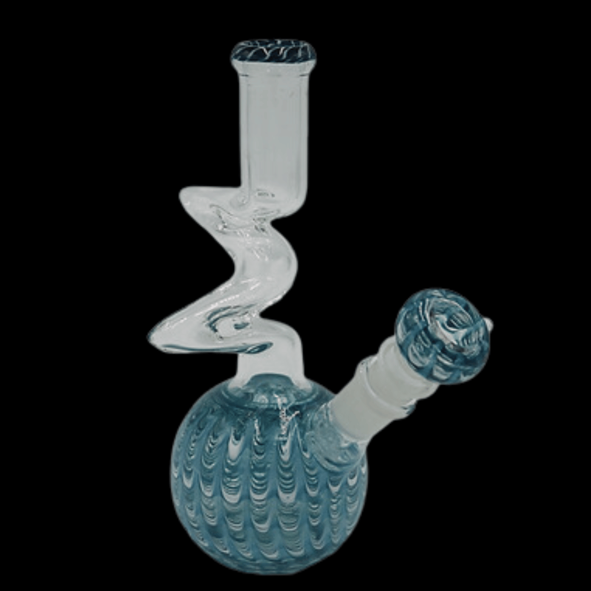 Patterned Glass 22cm Medium Bong with kinked Tube