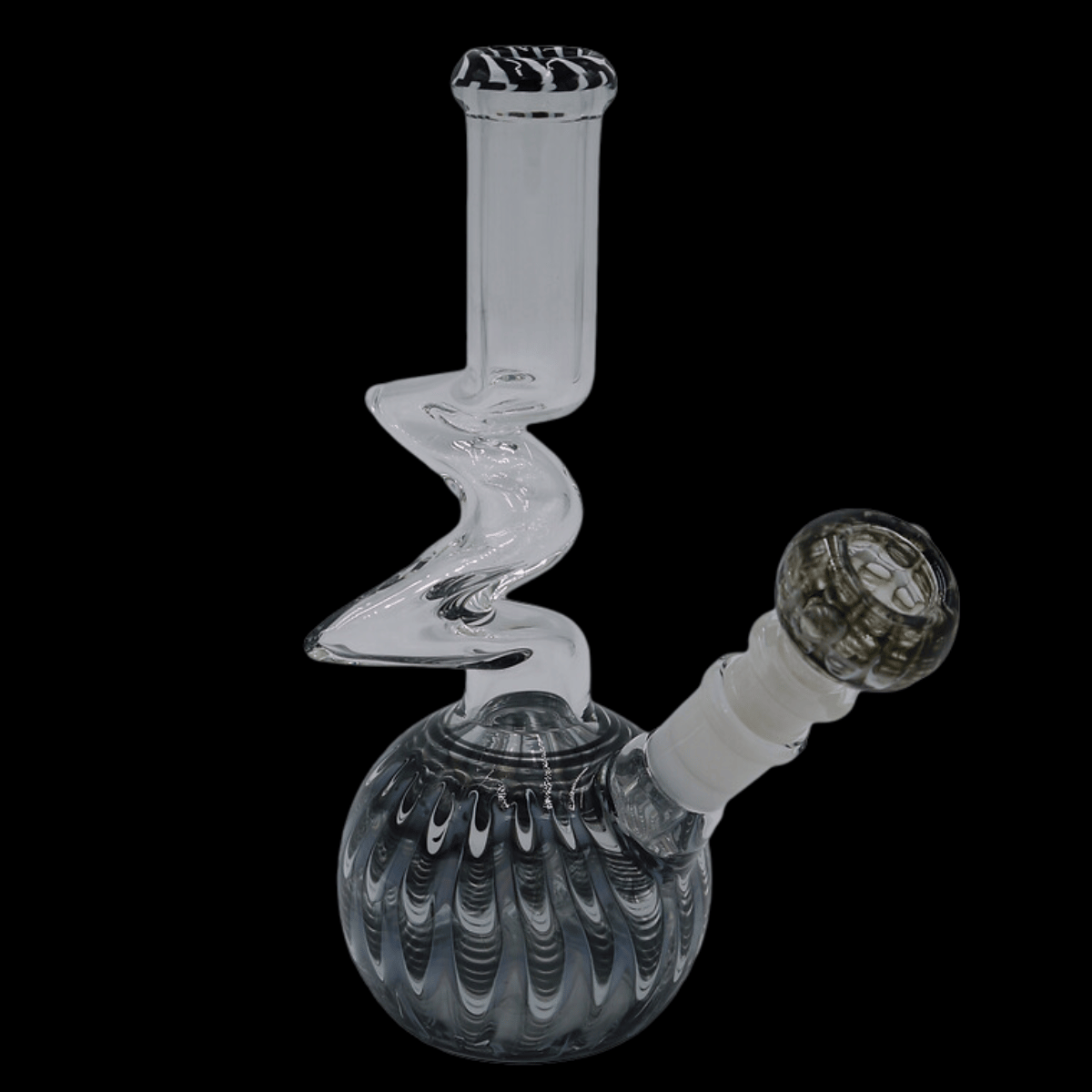 Patterned Glass 22cm Medium Bong with kinked Tube