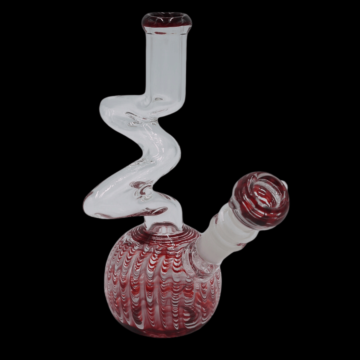 Patterned Glass 22cm Medium Bong with kinked Tube