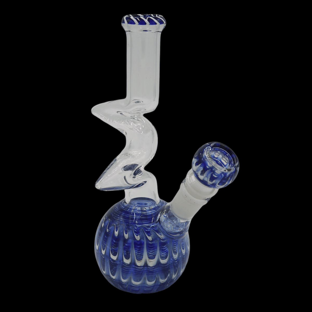 Patterned Glass 22cm Medium Bong with kinked Tube