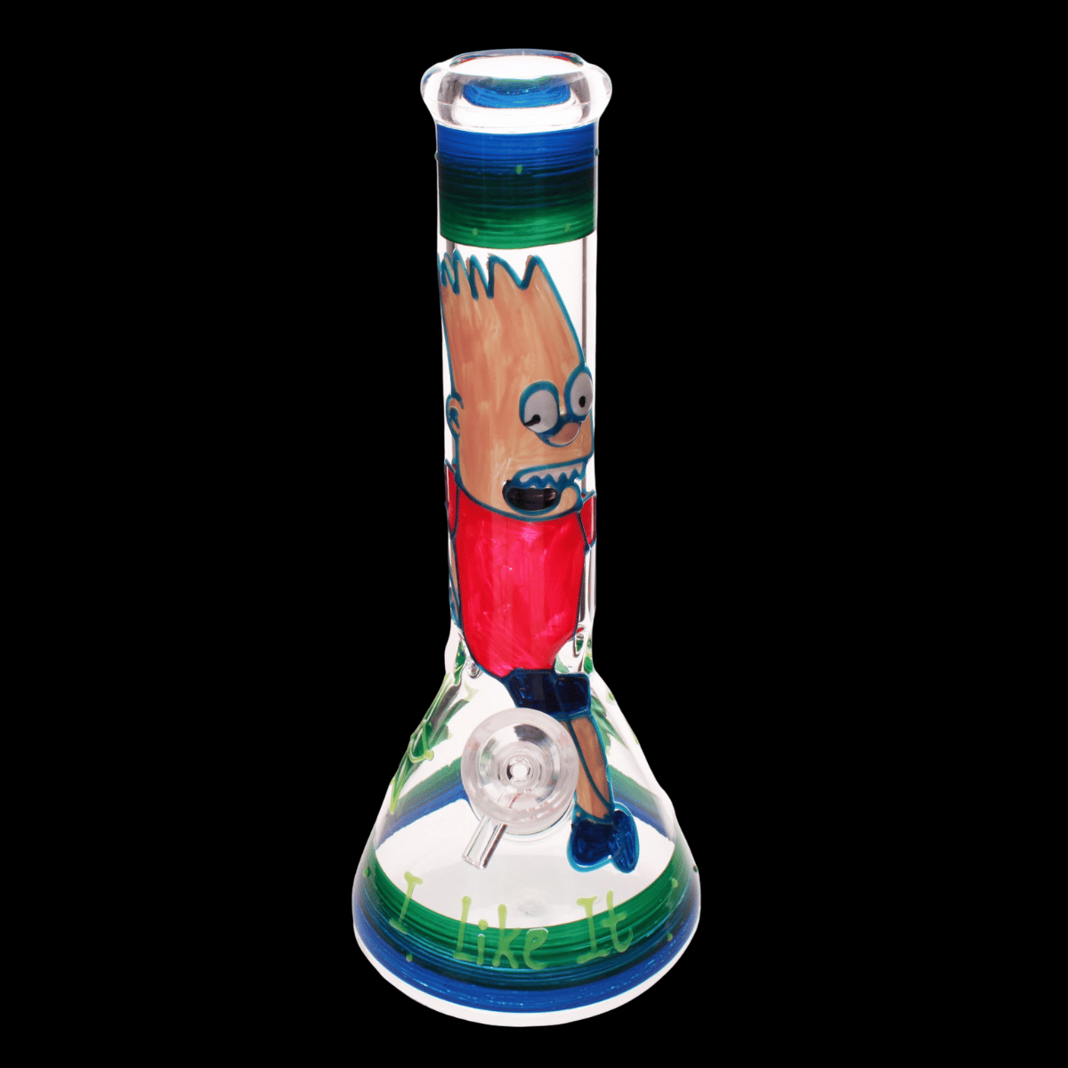 Bart 3D Glass Bong – Hand-Painted Cartoon Waterpipe