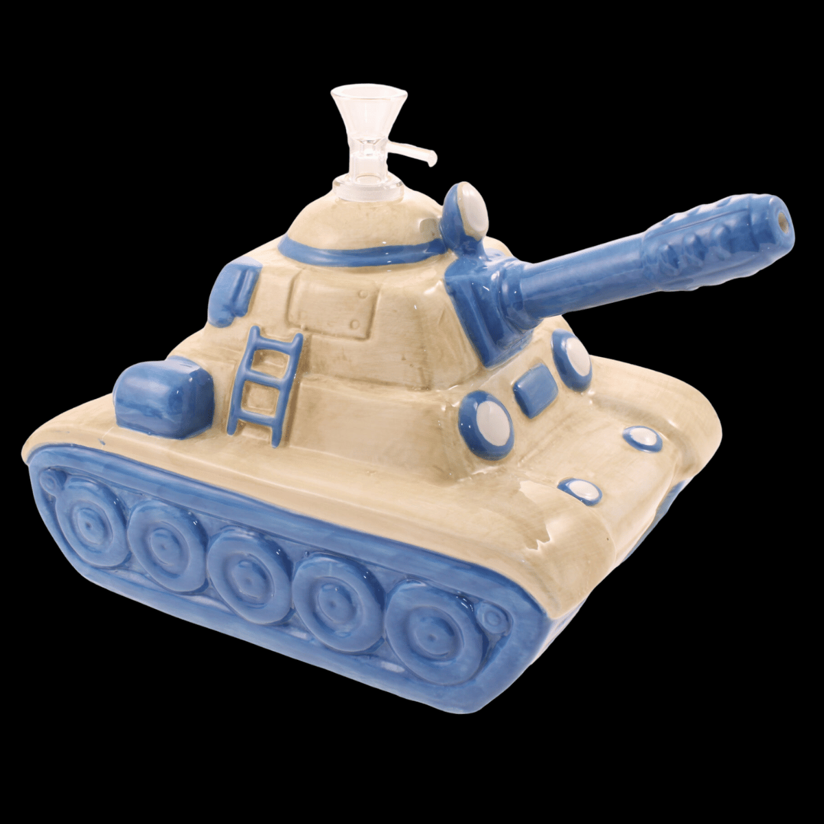 Ceramic Tank Pipe – Compact Novelty Bong with Military Design