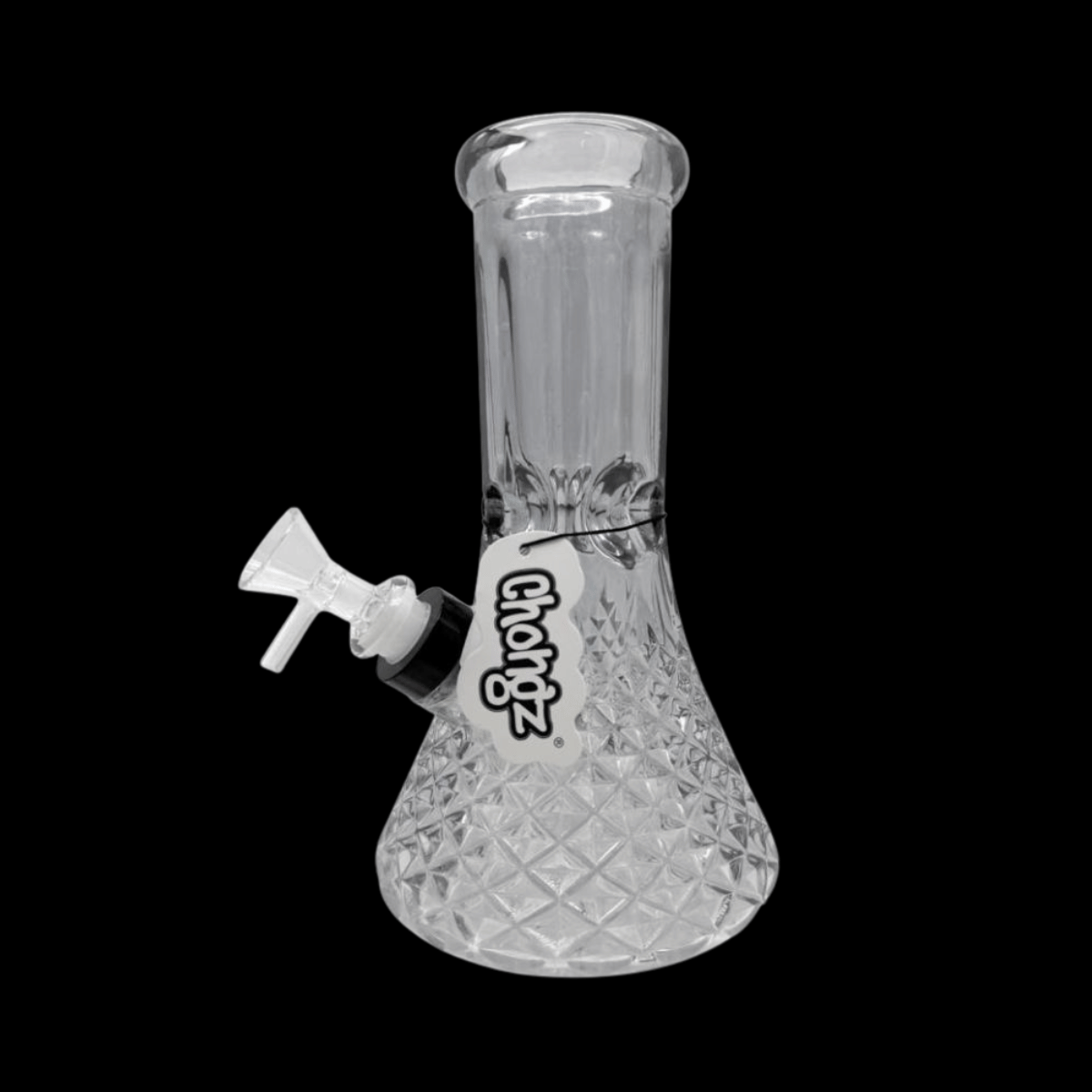 Chongz Marty 8" Cut Glass Beaker Bong – Smoked Glass