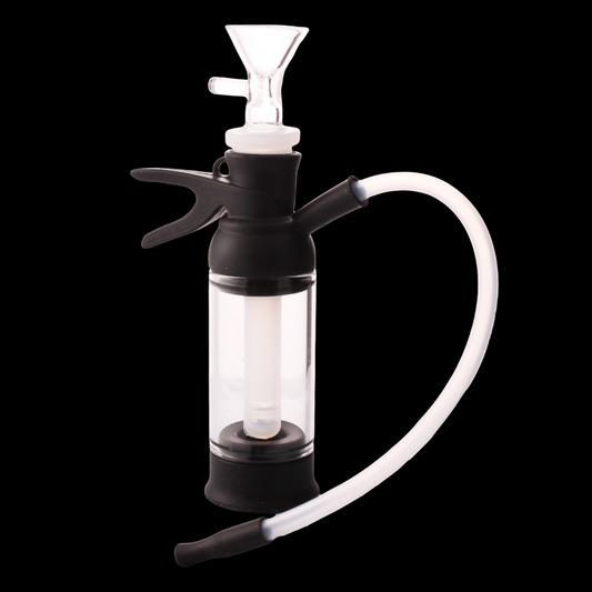 mini fire extinguisher bong with glass chamber and silicone hose