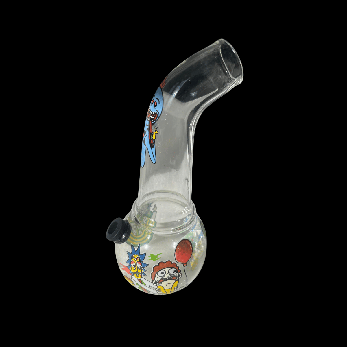 Rick & Morty Curved-Neck Bubble Glass Bong