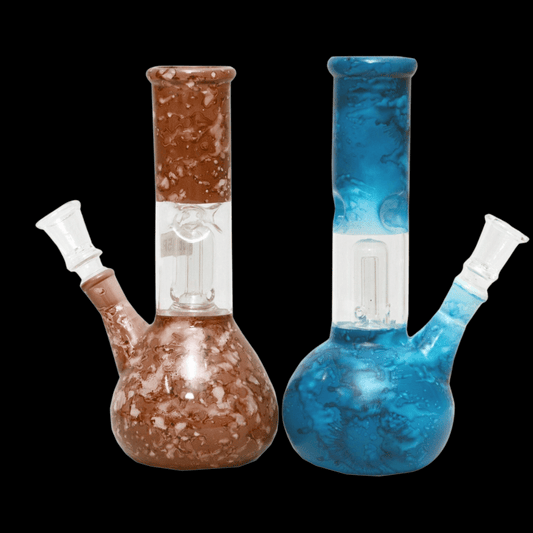 20cm assorted glass percolator bongs with ice pinch – random colours