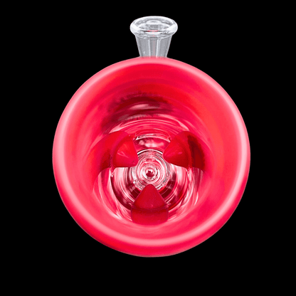 Top view inside the red 20cm percolator glass bong