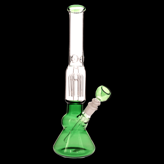 The Green Core Perc Glass Bong — Ashcatcher Edition (35cm)