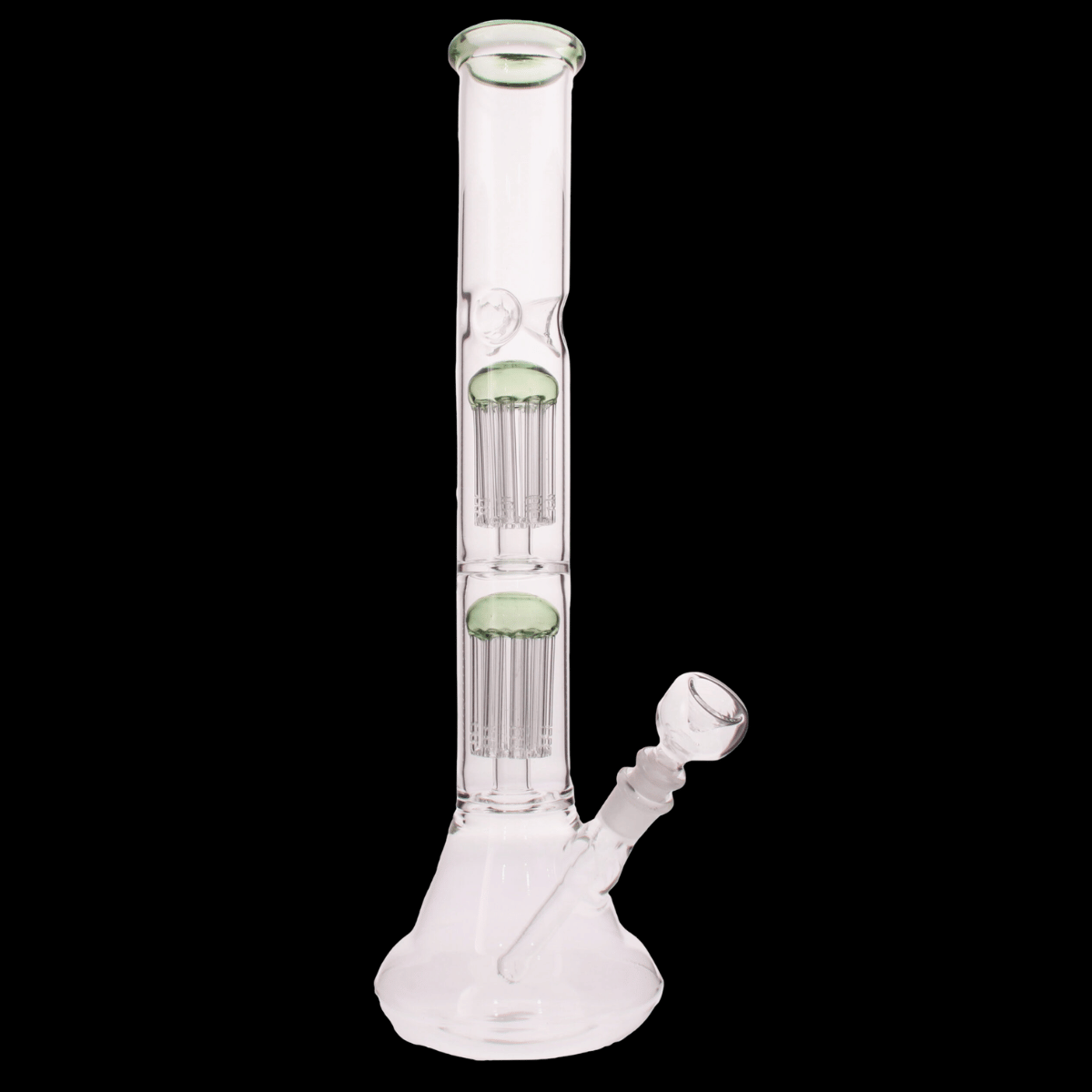 The Dual Stack Perc Glass Bong — Smooth Tower Edition (40cm)
