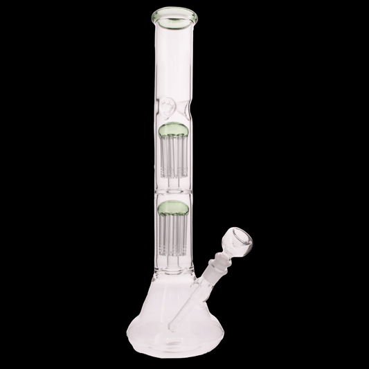 The Dual Stack Perc Glass Bong — Smooth Tower Edition (40cm)