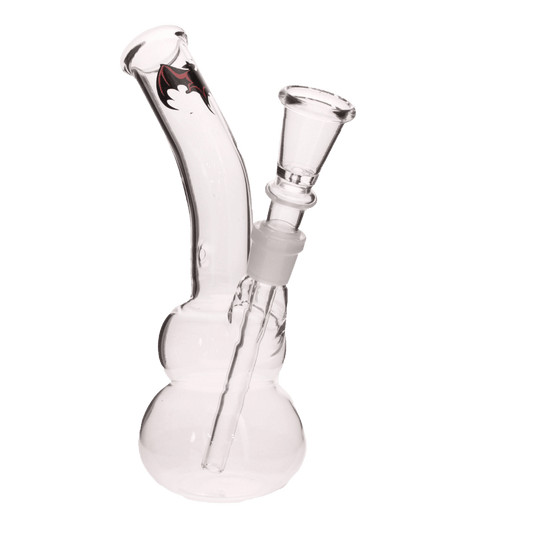 The Angled Flow Glass Bong — Double Bubble Chamber (18cm)