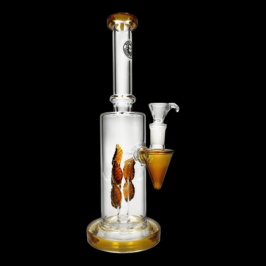 Autumn Leaves Glass Percolator Bong — 27cm