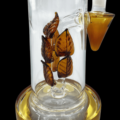 Autumn Leaves Glass Percolator Bong — 27cm