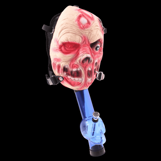 Melted Skin Gas Mask Bong — Acrylic Skull Chamber