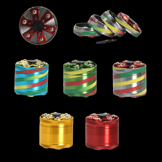 Ball Bearing Spinner Herb Grinder – 60mm 4 Piece Metal Grinder