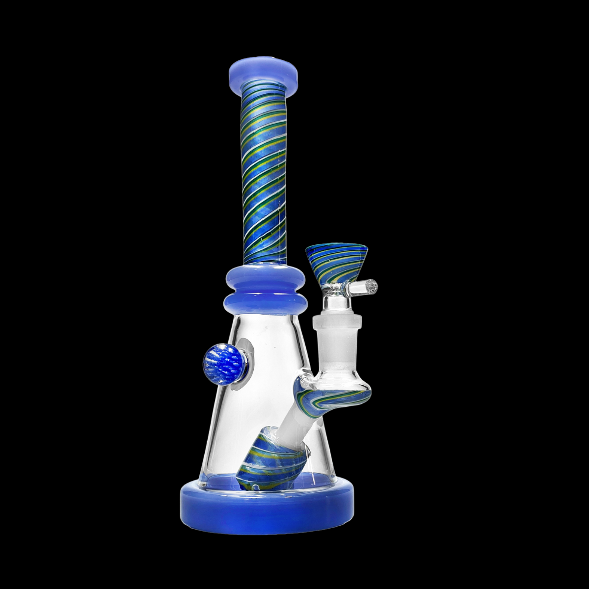Candy Twist 20cm glass beaker bong – blue