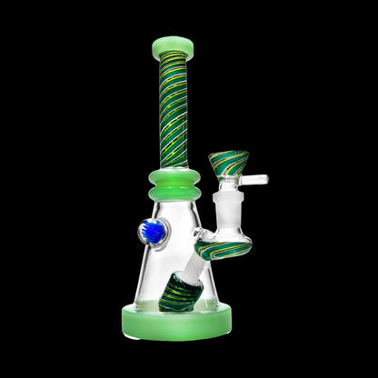 Candy Twist 20cm glass beaker bong – green